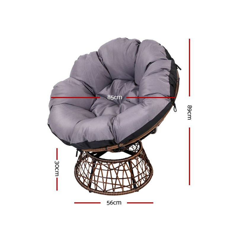 Gardeon Papasan Chair - Brown - Sale Now