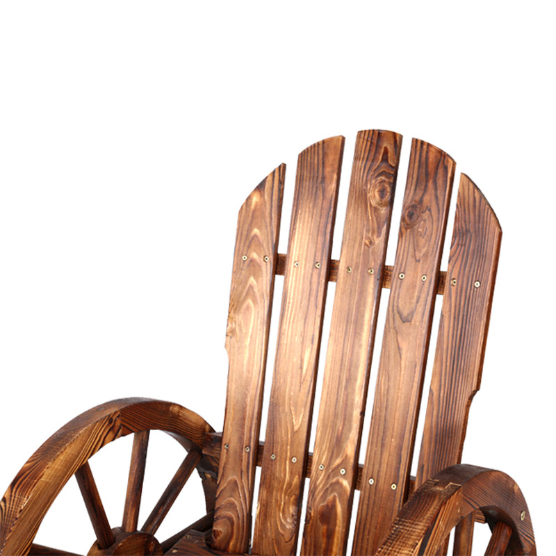 Gardeon Wagon Wheels Rocking Chair - Brown - Sale Now