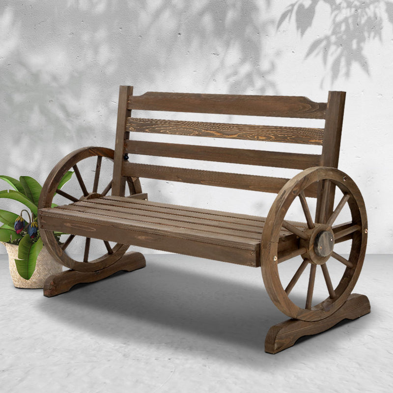 Gardeon Park Bench Wooden Wagon Chair Outdoor Garden Backyard Lounge Furniture - Sale Now