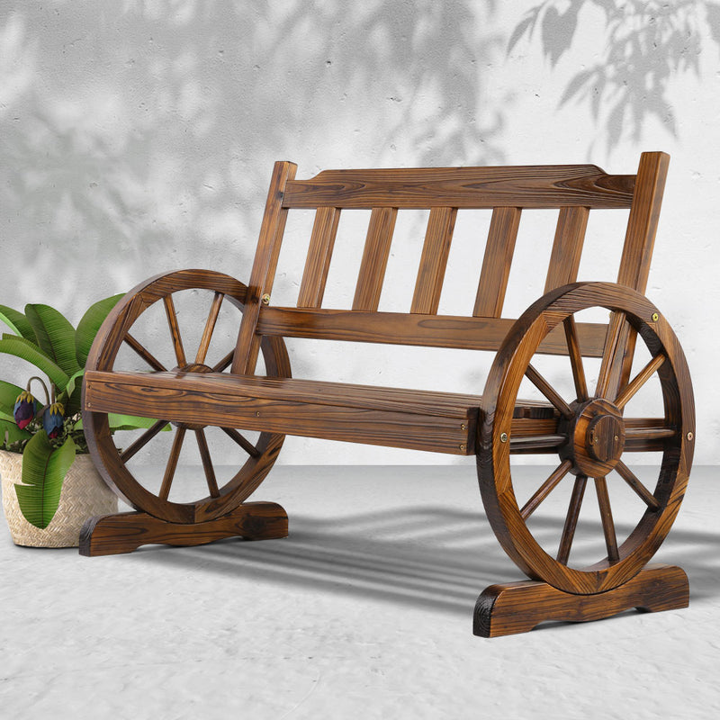 Gardeon Wooden Wagon Wheel Chair - Sale Now