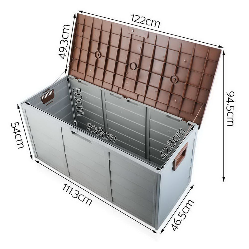 Giantz 290L Outdoor Storage Box - Brown - Sale Now