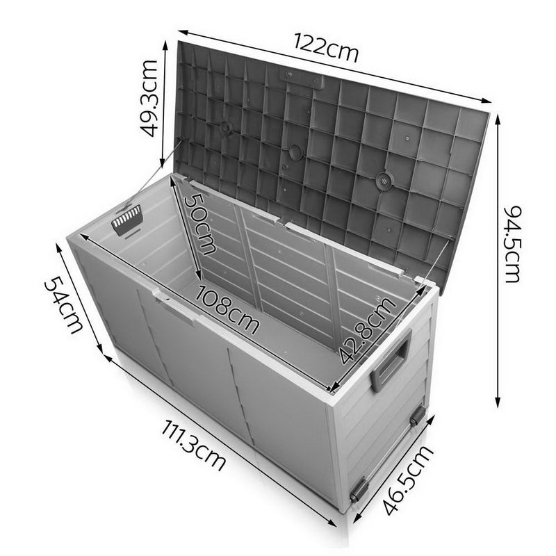 Giantz 290L Outdoor Storage Box - Black - Sale Now