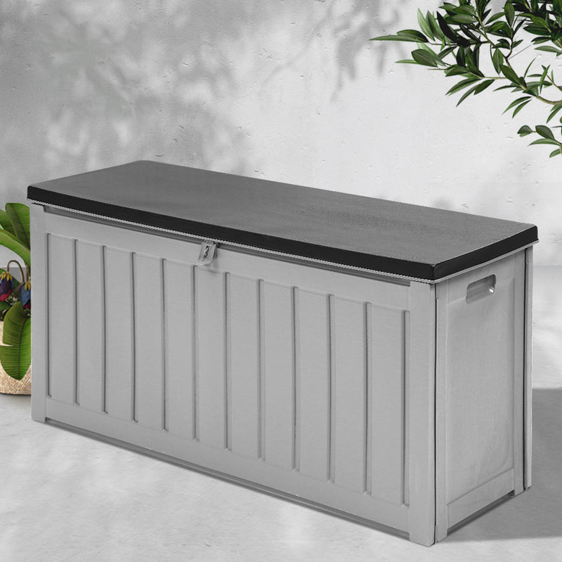 Gardeon Outdoor Storage Box Bench Seat Lockable 240L - Sale Now