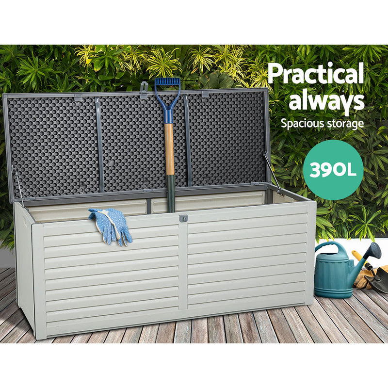 Gardeon Outdoor Storage Box Bench Seat Toy Tool Sheds 390L - Sale Now