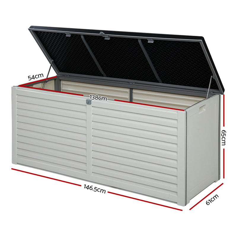 Gardeon 490L Outdoor Storage Box Bench Seat Toy Tool Sheds Chest - Sale Now