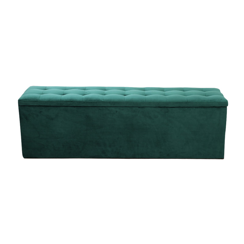 Artiss Storage Ottoman Blanket Box Velvet Foot Stool Rest Chest Couch Green - Sale Now