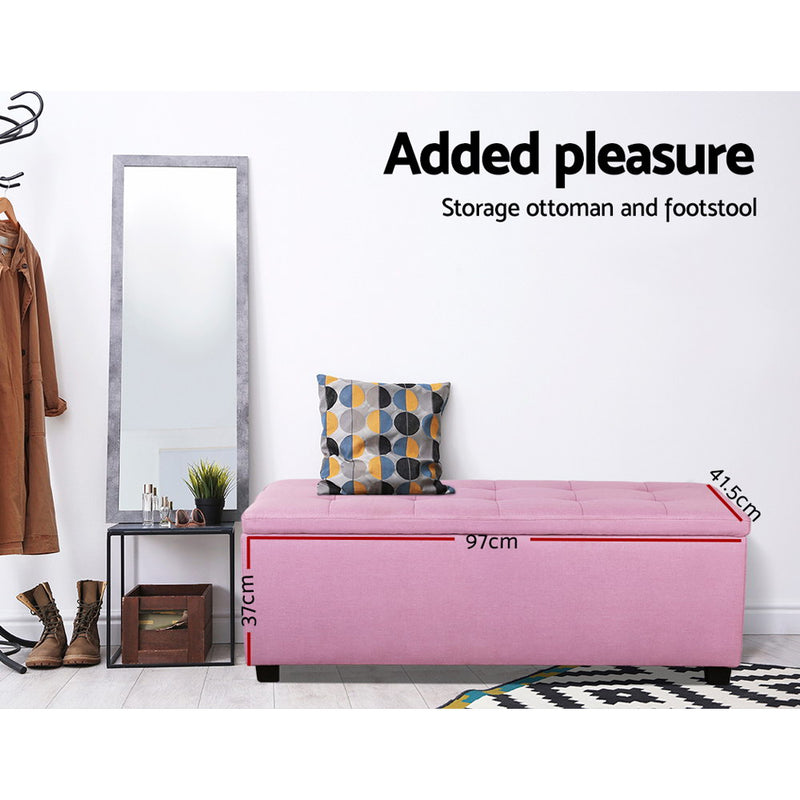 Premium Storage Ottoman - Pink - Sale Now