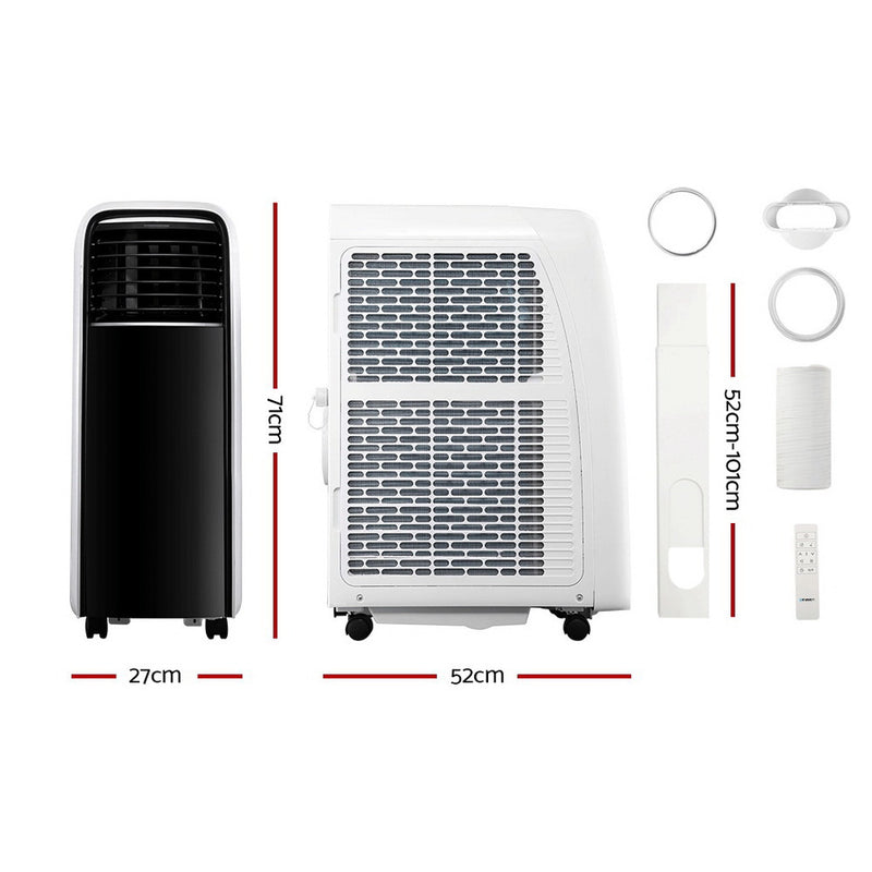 Devanti Portable Air Conditioner Cooling Mobile Fan Cooler Dehumidifier White 2500W - Sale Now
