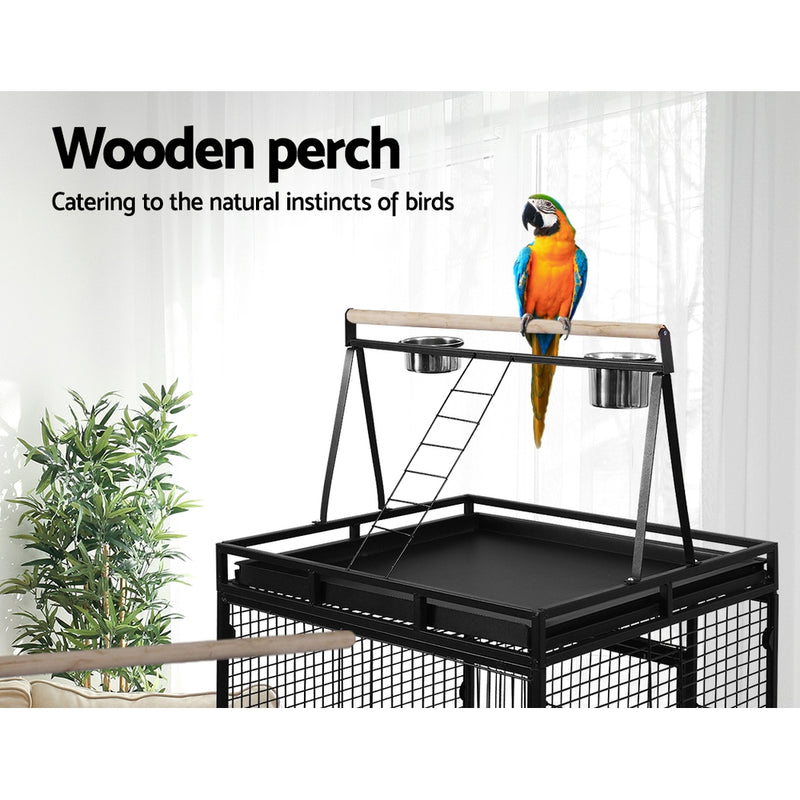 i.Pet Pet Bird Cage with Perch - Black - Sale Now