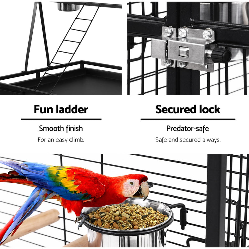 i.Pet Pet Bird Cage with Perch - Black - Sale Now