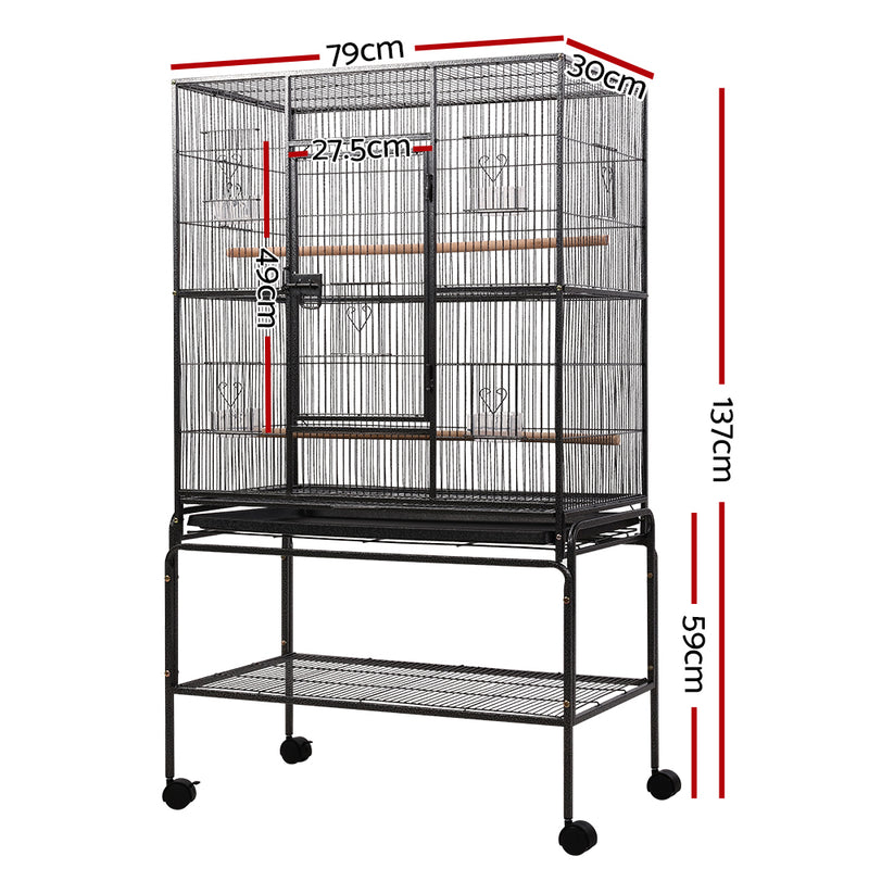 i.Pet Bird Cage Pet Cages Aviary 137CM Large Travel Stand Budgie Parrot Toys - Sale Now
