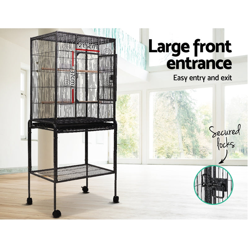 i.Pet Bird Cage Pet Cages Aviary 144CM Large Travel Stand Budgie Parrot Toys - Sale Now