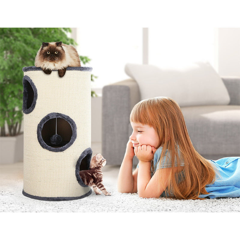 i.Pet Cat Tree 70cm Trees Scratching Post Scratcher Tower Condo House Furniture Wood - Sale Now