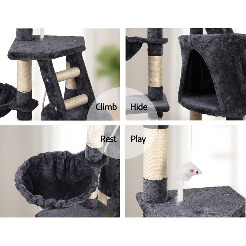i.Pet Cat Tree 120cm Trees Scratching Post Scratcher Tower Condo House Furniture Wood Multi Level - Sale Now