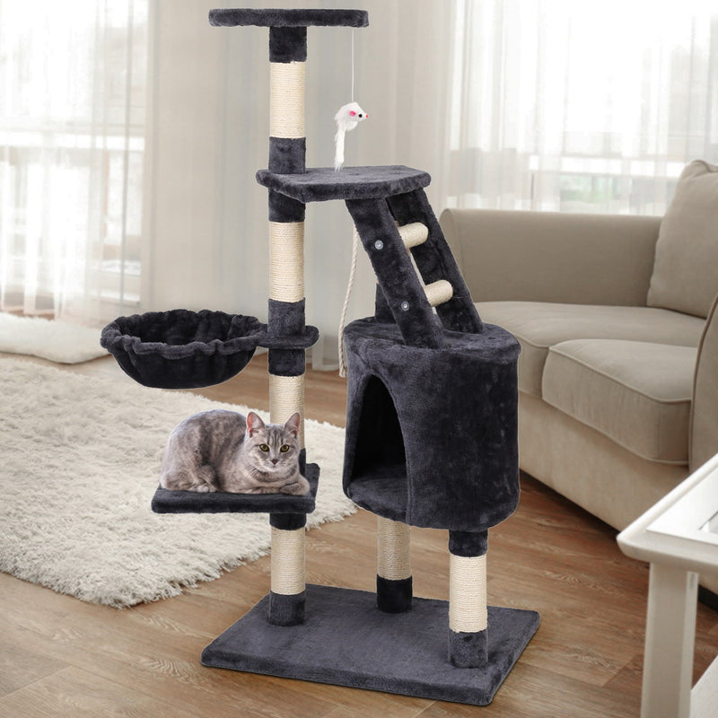 i.Pet Cat Tree 120cm Trees Scratching Post Scratcher Tower Condo House Furniture Wood Multi Level - Sale Now