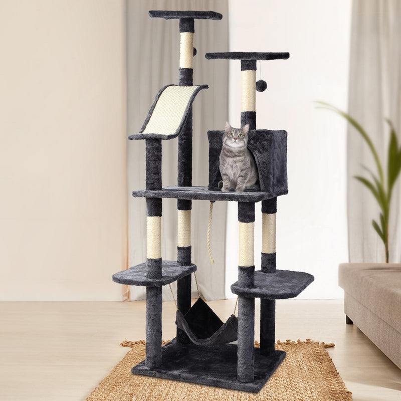 i.Pet Cat Tree 171cm Trees Scratching Post Scratcher Tower Condo House Furniture Wood - Sale Now