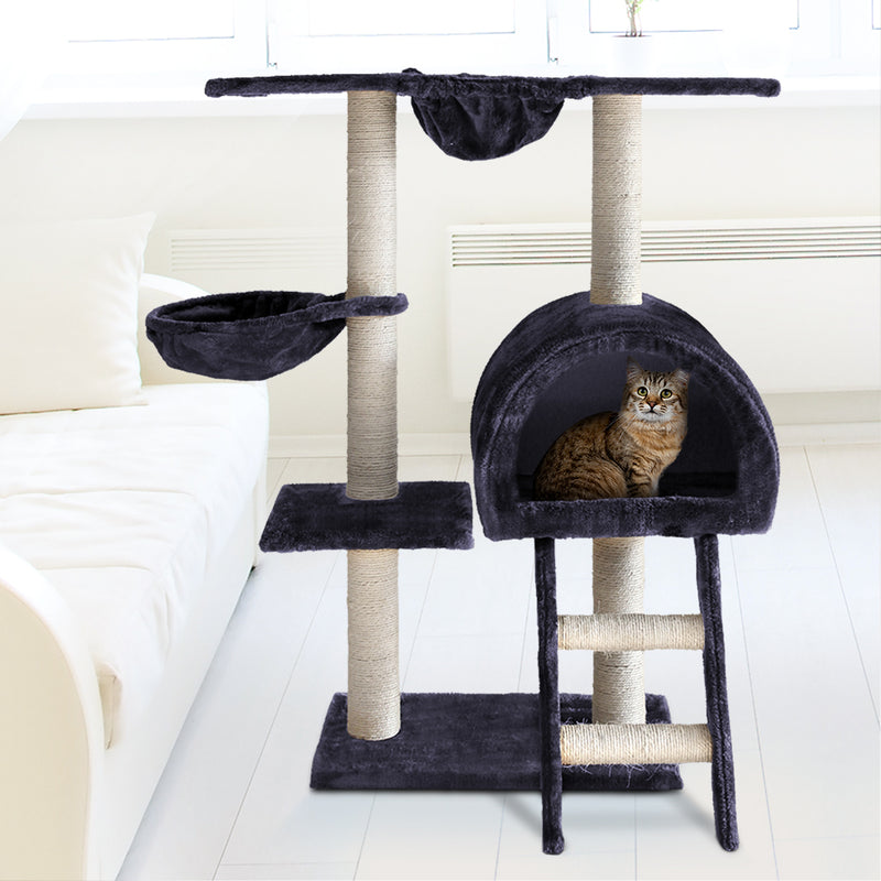 i.Pet Cat Tree 100cm Trees Scratching Post Scratcher Tower Condo House Furniture Wood Feline - Sale Now