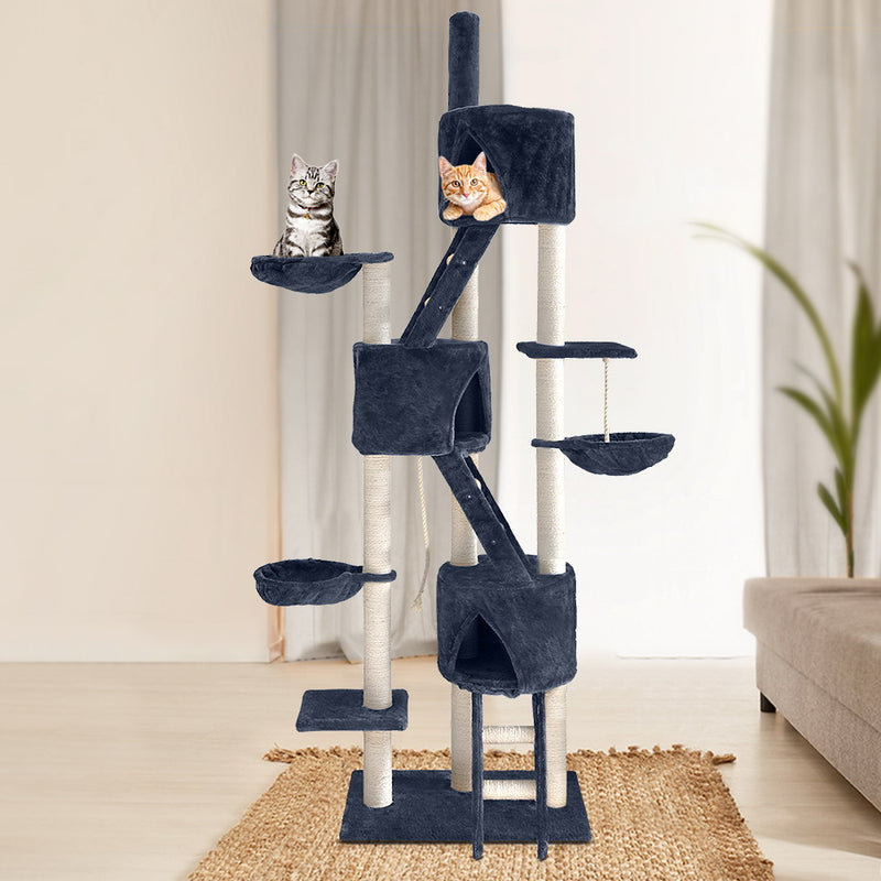 i.Pet Cat Tree 244cm Trees Scratching Post Scratcher Tower Condo House Furniture Wood - Sale Now