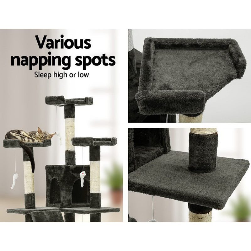 i.Pet Cat Tree 180cm Trees Scratching Post Scratcher Tower Condo House Furniture Wood - Sale Now