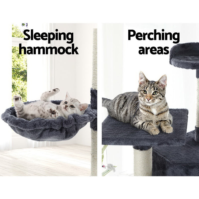 i.Pet Cat Tree 203cm Trees Scratching Post Scratcher Tower Condo House Furniture Wood - Sale Now