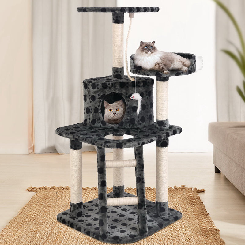 i.Pet Cat Tree 120cm Trees Scratching Post Scratcher Tower Condo House Furniture Wood 120cm - Sale Now
