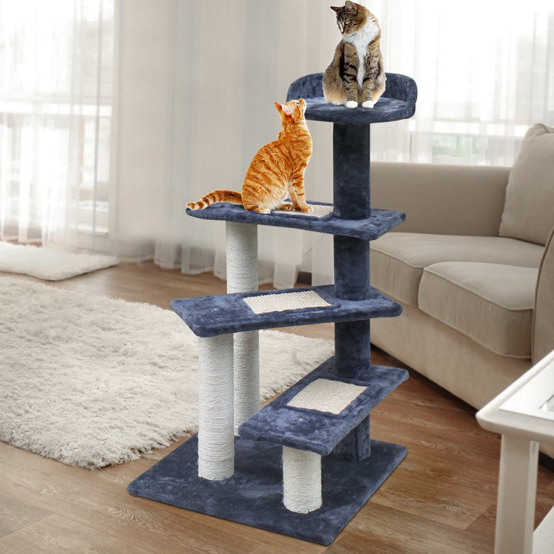 i.Pet Cat Tree 100cm Trees Scratching Post Scratcher Tower Condo House Furniture Wood Steps - Sale Now