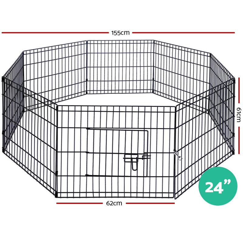 i.Pet 24" 8 Panel Pet Dog Playpen Puppy Exercise Cage Enclosure Play Pen Fence - Sale Now