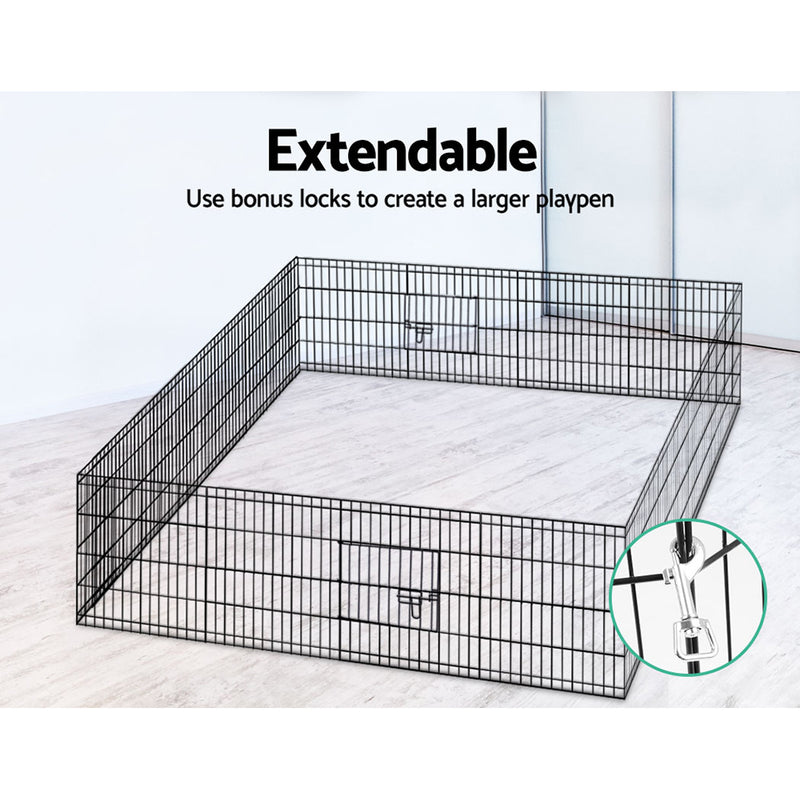i.Pet 2X24" 8 Panel Pet Dog Playpen Puppy Exercise Cage Enclosure Fence Play Pen - Sale Now