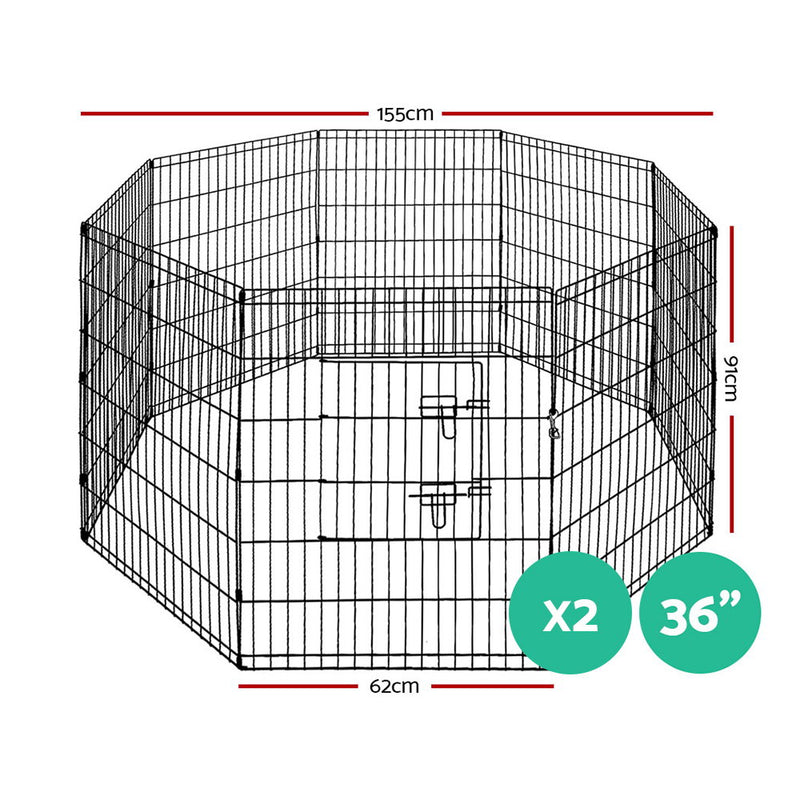i.Pet 2X36" 8 Panel Pet Dog Playpen Puppy Exercise Cage Enclosure Fence Play Pen - Sale Now