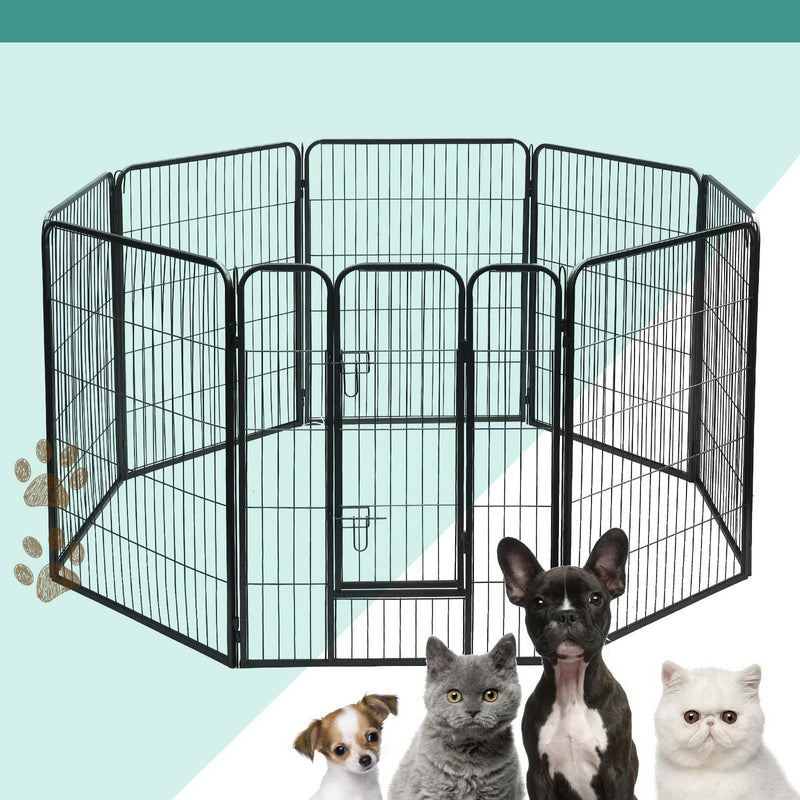 i.Pet 8 Panel Pet Dog Playpen Puppy Exercise Cage Enclosure Fence Play Pen 80x100cm - Sale Now