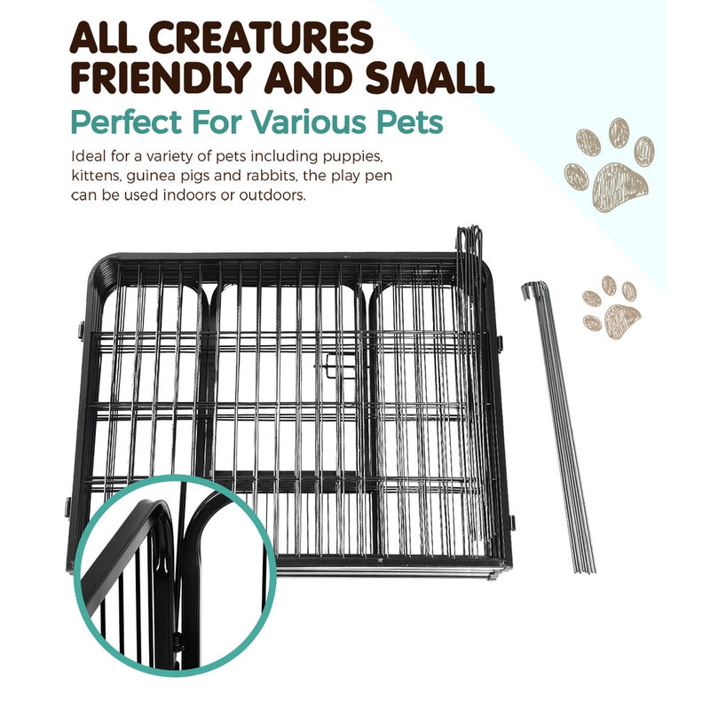 i.Pet 8 Panel Pet Dog Playpen Puppy Exercise Cage Enclosure Fence Play Pen 80x60cm - Sale Now