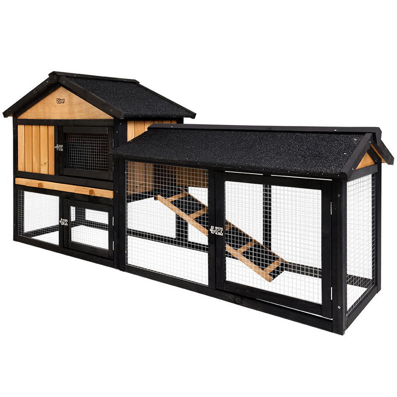 i.Pet Rabbit Hutch Hutches Large Metal Run Wooden Cage Waterproof Outdoor Pet House Chicken Coop Guinea Pig Ferret Chinchilla Hamster 165cm x 52cm x 86cm - Sale Now