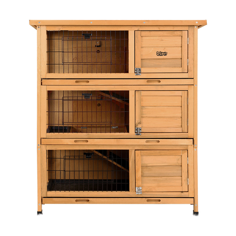 i.Pet Rabbit Hutch Hutches Large Metal Run Wooden Cage Waterproof Outdoor Pet House Chicken Coop Guinea Pig Ferret Chinchilla Hamster 91.5cm x 46cm x 116.5cm - Sale Now