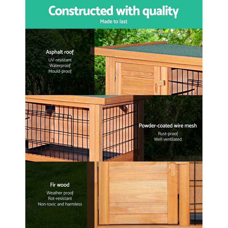 i.Pet 70cm Tall Wooden Pet Coop with Slide out Tray - Sale Now