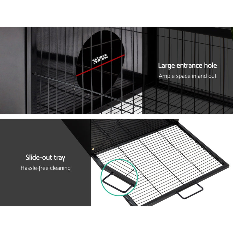 i.Pet Rabbit Cage Hutch Cages Indoor Outdoor Hamster Enclosure Pet Metal Carrier 162CM Length - Sale Now