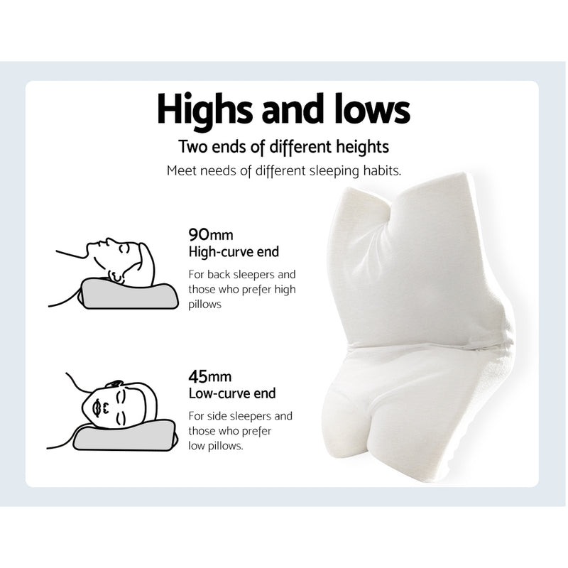 Giselle Memory Foam Pillow Neck Pillows Contour Rebound Pain Relief Support - Sale Now