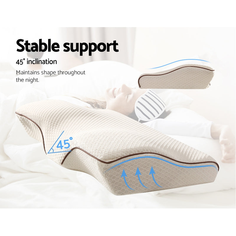 Giselle Memory Foam Pillow Neck Pillows Contour Rebound Pain Relief Support - Sale Now