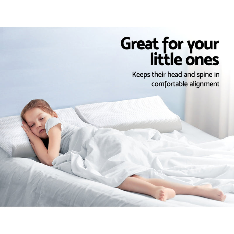 Giselle Memory Foam Pillow Kid Pillows Contour Low Profile Contour Small Cushion - Sale Now