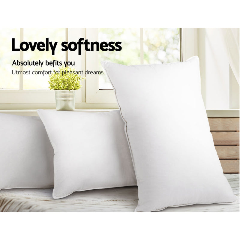 Giselle Bedding King Size 4 Pack Bed Pillow Medium*2 Firm*2 Microfibre Fiiling - Sale Now