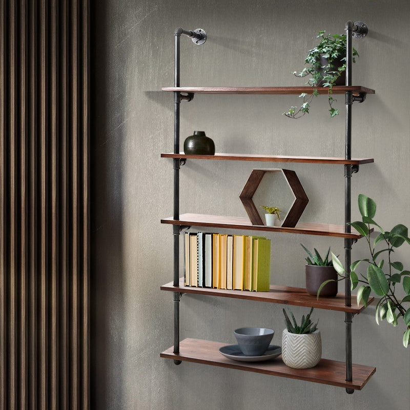 Artiss Wall Display Shelves Industrial DIY Pipe Shelf Rustic Floating Brackets - Sale Now