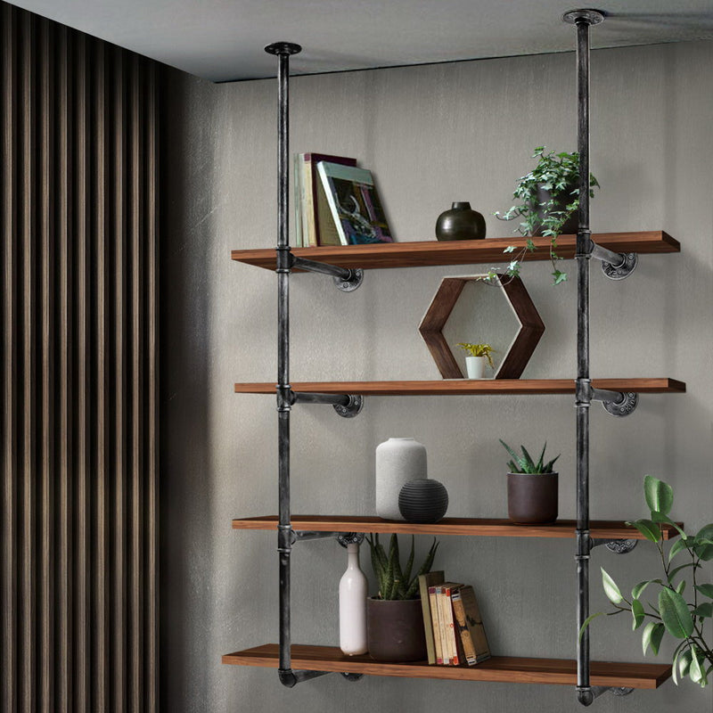 Artiss Wall Shelves Display Bookshelf Industrial DIY Pipe Shelf Rustic Brackets - Sale Now