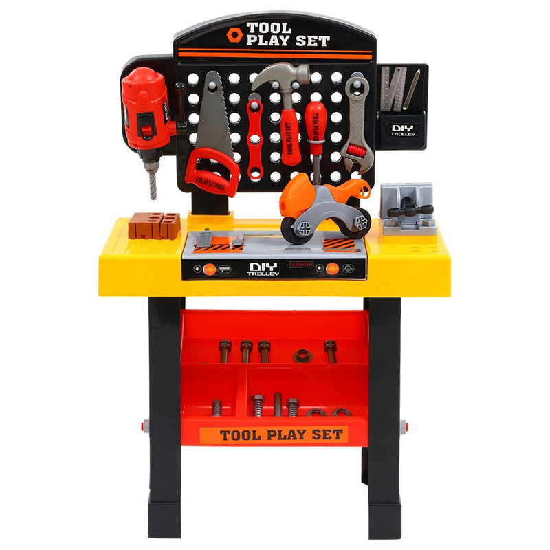 Keezi Kids Pretend Play Set Workbench Tools 54pcs Builder Work Childrens Toys - Sale Now