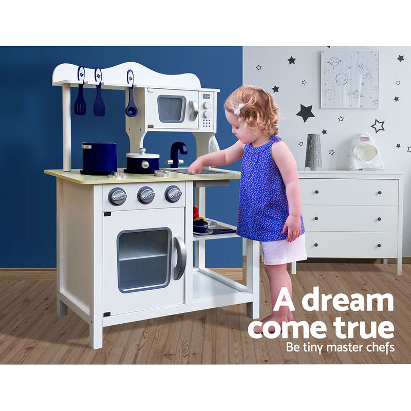 Keezi 18 Piece Kids Kitchen Play Set - White - Sale Now