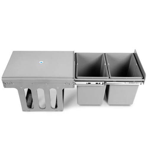 Cefito 2x15L Pull Out Bin - Grey - Sale Now