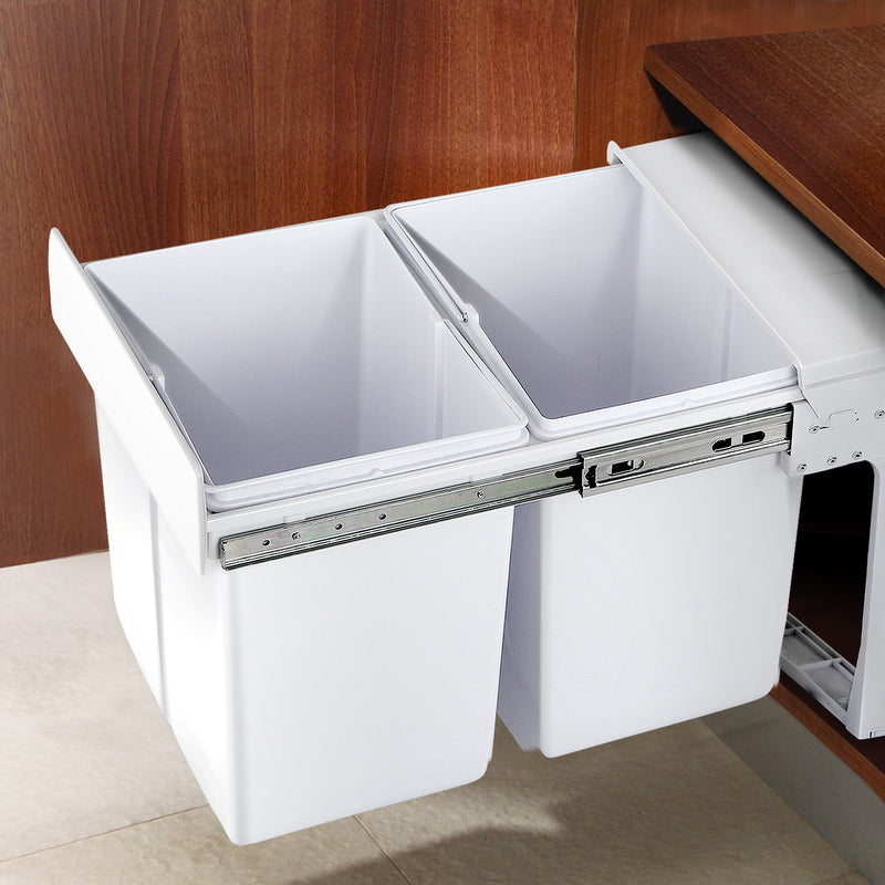 Cefito 2x15L Pull Out Bin - White - Sale Now