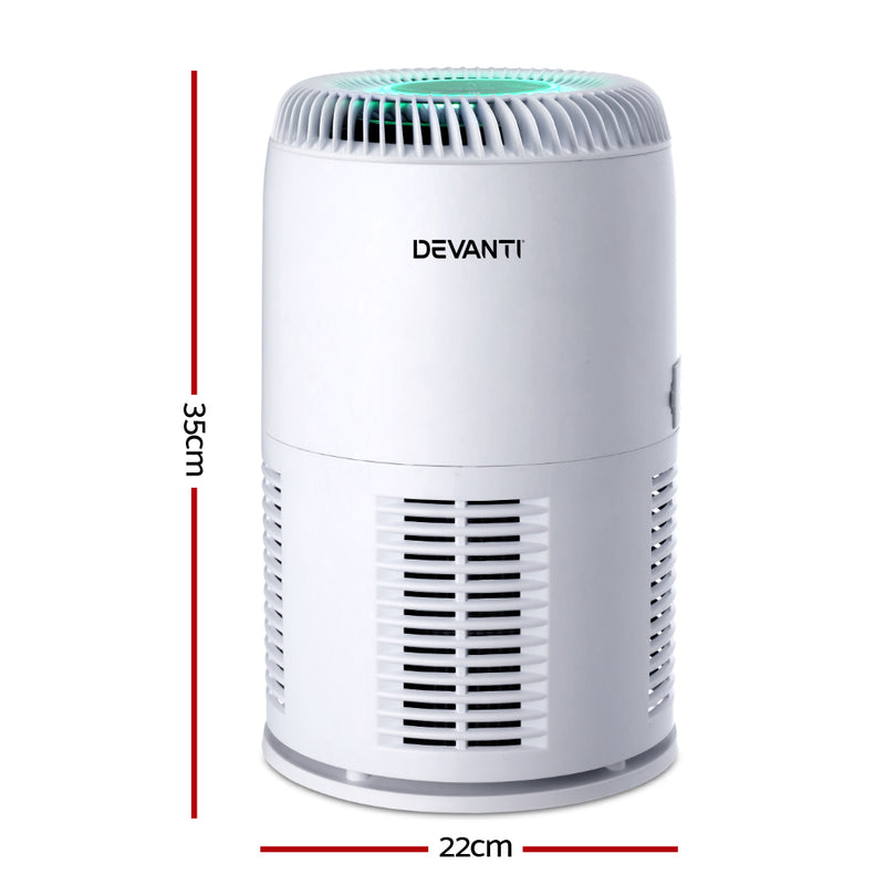 Devanti Air Purifier Desktop Purifiers HEPA Filter Home Freshener Carbon Ioniser - Sale Now