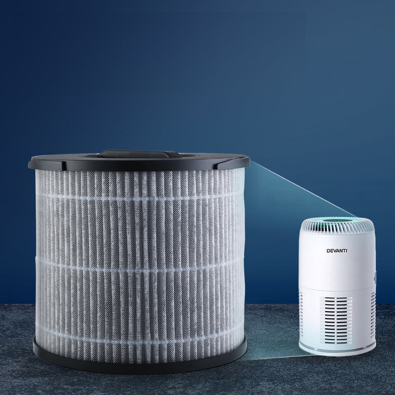 Devanti Air Purifier Desktop Replacement Filter Purifiers HEPA Carbon 3 Layer - Sale Now