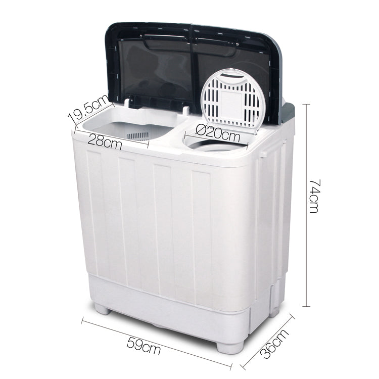 Devanti 5KG Mini Portable Washing Machine - White - Sale Now