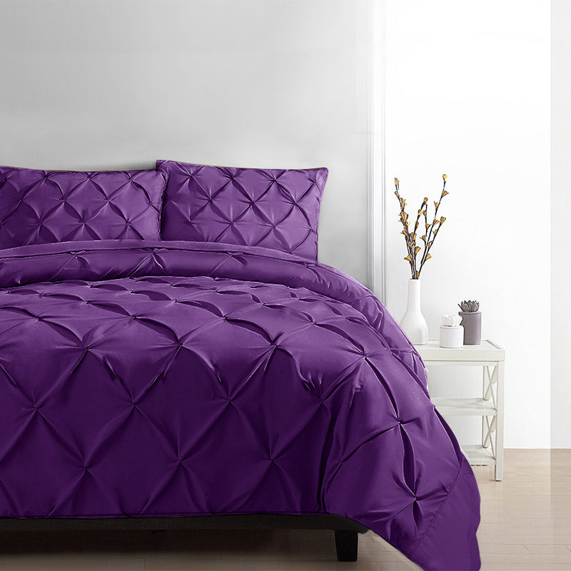 Giselle Luxury Classic Bed Duvet Doona Quilt Cover Set Hotel Super King Purple - Sale Now