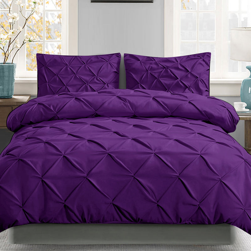 Giselle Luxury Classic Bed Duvet Doona Quilt Cover Set Hotel Super King Purple - Sale Now